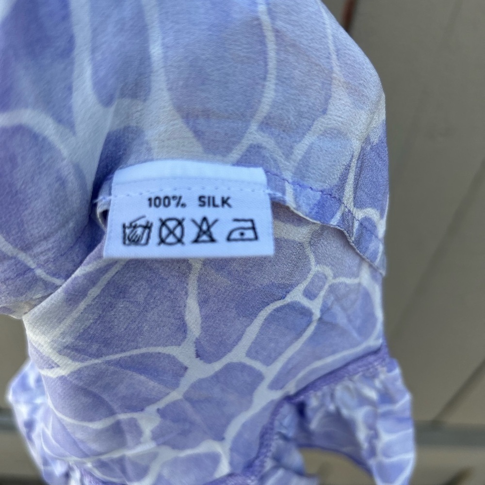 NWT Sophia Alexia Silk Mini Ibiza Dress Lilac Pebbles One Size Beach Resortwear - Picture 11 of 13